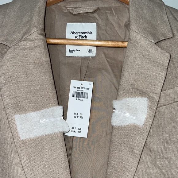 A & F Linen-Blend Blazer in Light Brown - XSMALL - Picture 5 of 6